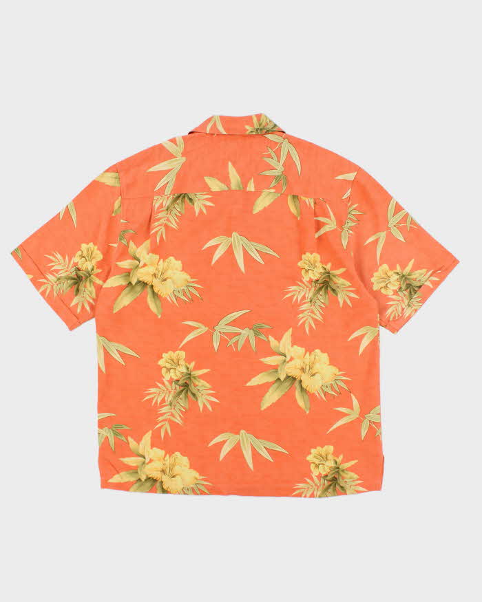 Vintage Jamaica Jaxx Orange Floral Print Hawaiian Shirt - M