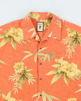 Vintage Jamaica Jaxx Orange Floral Print Hawaiian Shirt - M