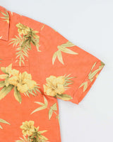 Vintage Jamaica Jaxx Orange Floral Print Hawaiian Shirt - M