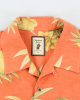 Vintage Jamaica Jaxx Orange Floral Print Hawaiian Shirt - M
