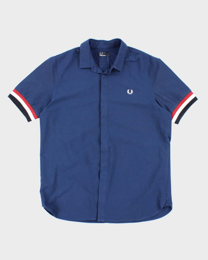 Vintage Fred Perry Small Crest Striped Short-Sleeved Shirt - L