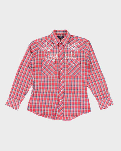 Vintage 90s Wrangler Western Snap Button Shirt - M