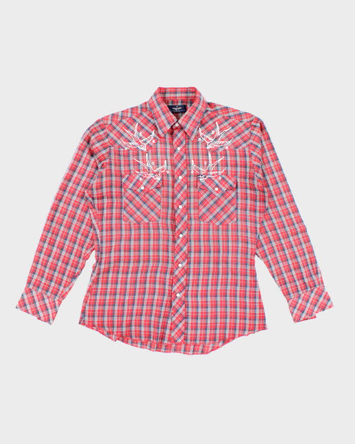 Vintage 90s Wrangler Western Snap Button Shirt - M