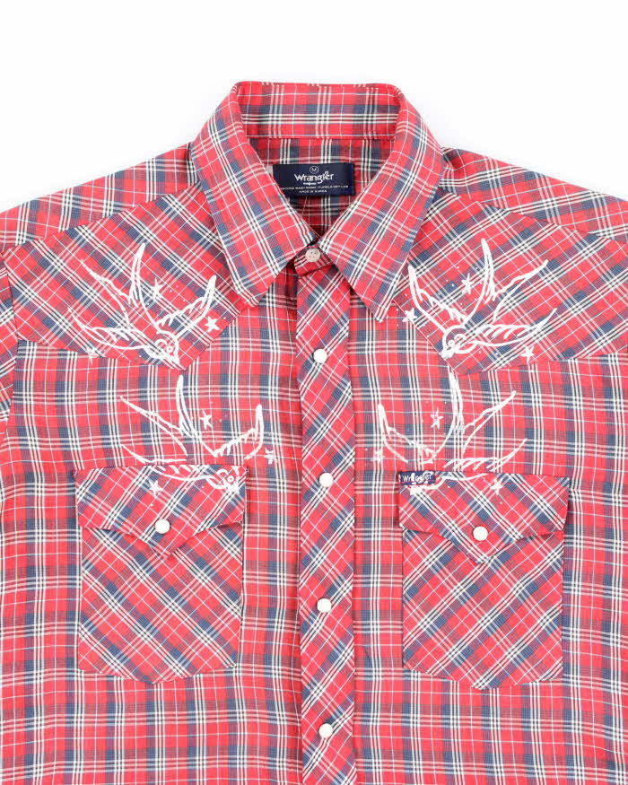 Vintage 90s Wrangler Western Snap Button Shirt - M