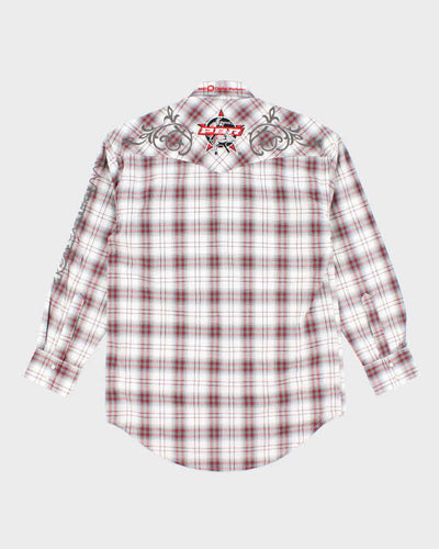 Vintage Wrangler PBR Western Snap Button Shirt - S