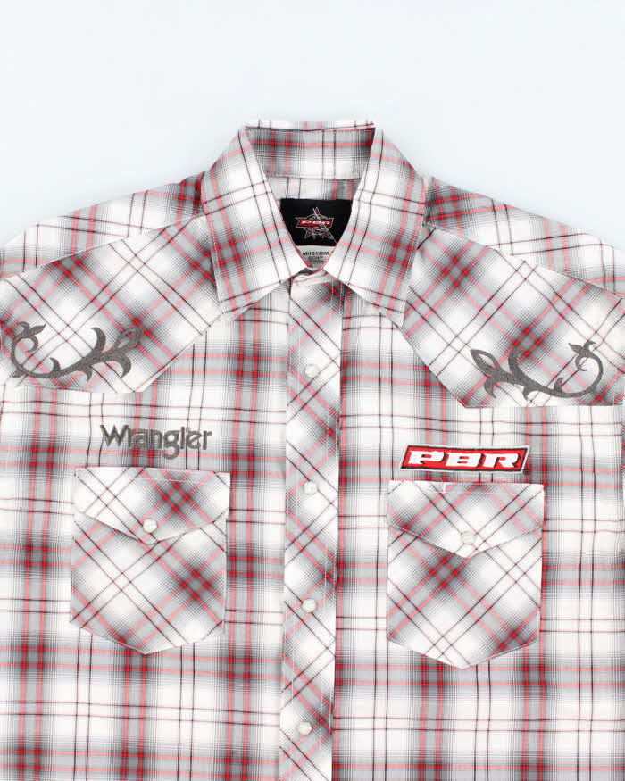 Vintage Wrangler PBR Western Snap Button Shirt - S