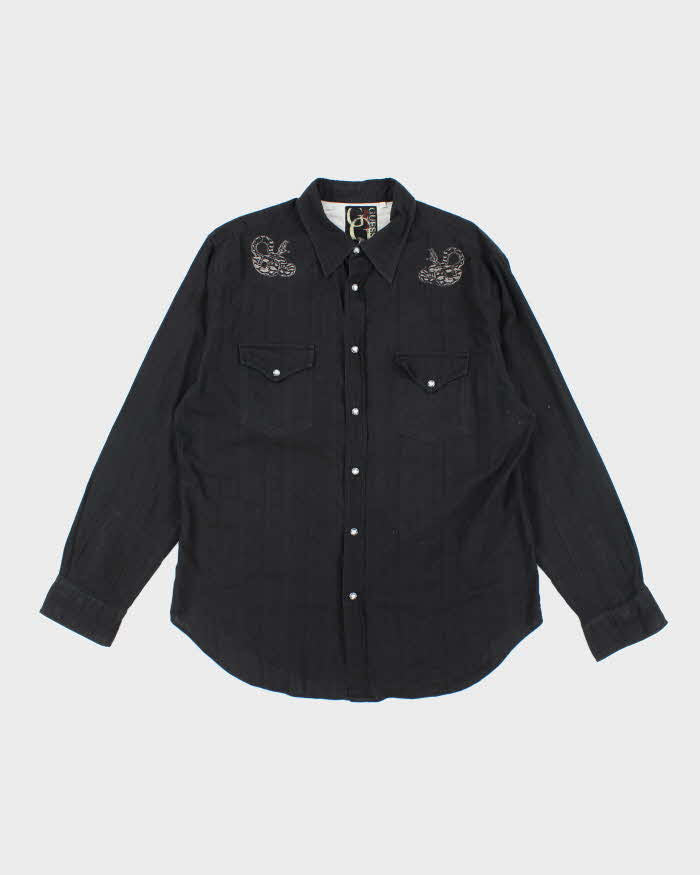 Vintage Y2k 00s Guess Western Snap Button Shirt - XL