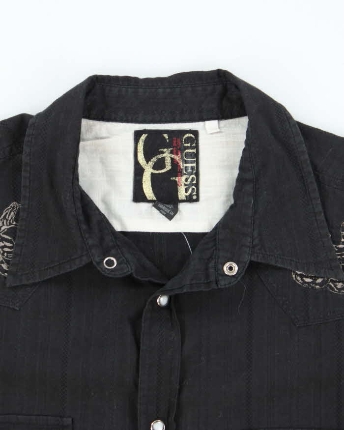 Vintage Y2k 00s Guess Western Snap Button Shirt - XL