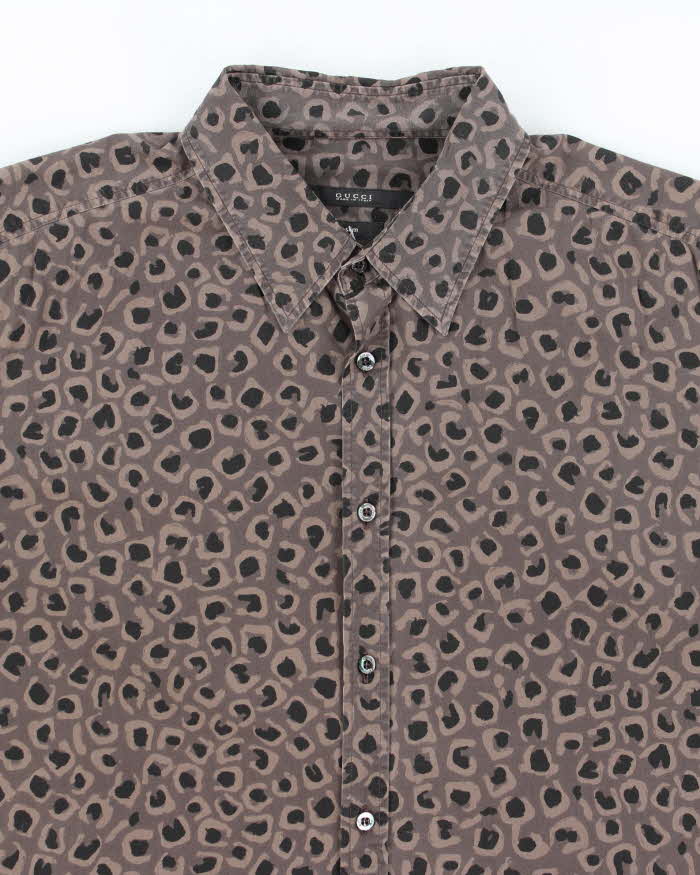 Vintage Gucci Pattern Long Sleeve Shirt - L