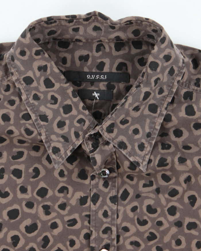 Vintage Gucci Pattern Long Sleeve Shirt - L