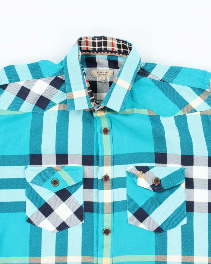 Vintage Burberry Checked Long Sleeve Shirt - XL