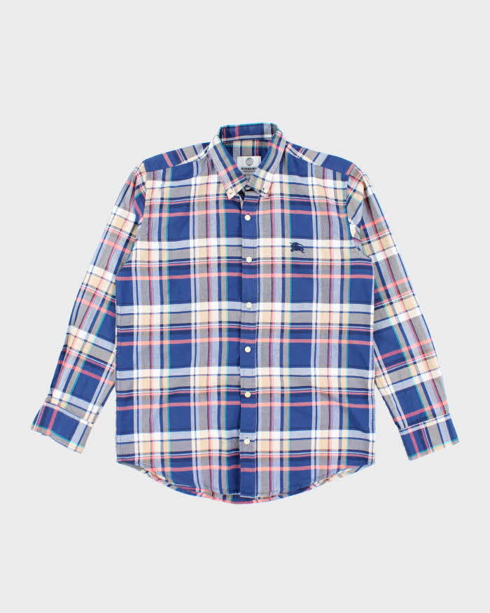 Vintage Burberry Checked Long Sleeve Shirt - L