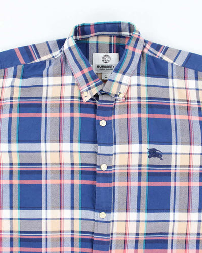Vintage Burberry Checked Long Sleeve Shirt - L