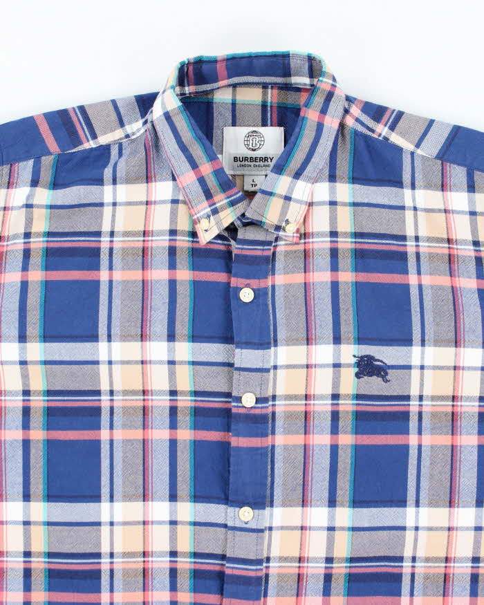 Vintage Burberry Checked Long Sleeve Shirt - L