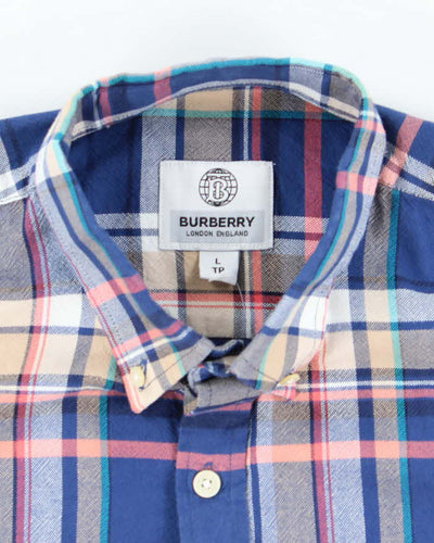 Vintage Burberry Checked Long Sleeve Shirt - L