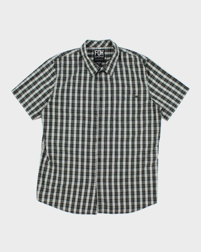Vintage 00s Fox Check Short Sleeve Shirt - XL