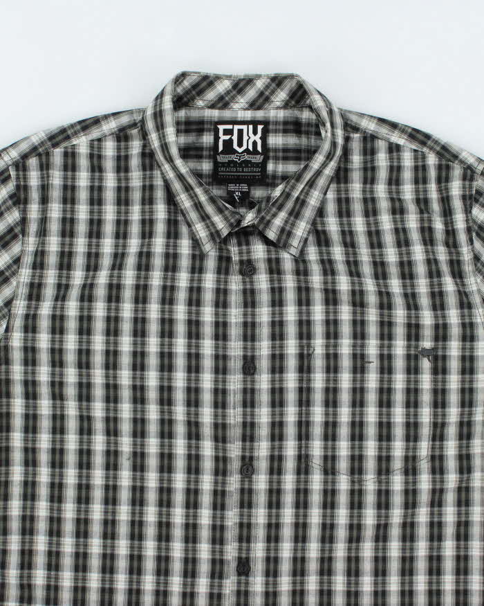 Vintage 00s Fox Check Short Sleeve Shirt - XL