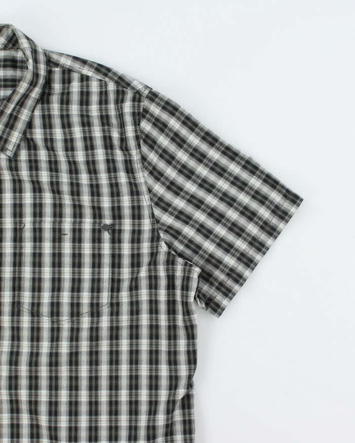 Vintage 00s Fox Check Short Sleeve Shirt - XL