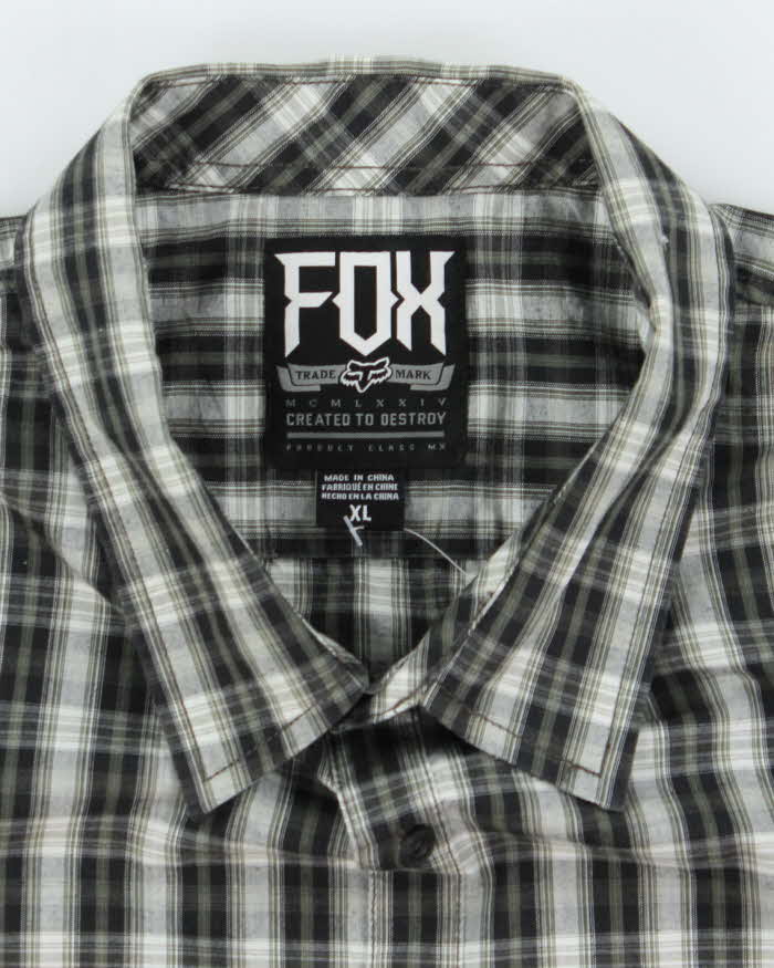 Vintage 00s Fox Check Short Sleeve Shirt - XL