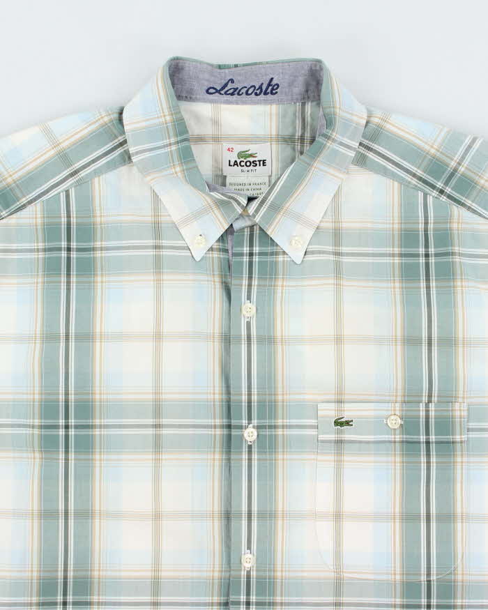 Vintage Lacoste Checked Short Sleeve Shirt - XL