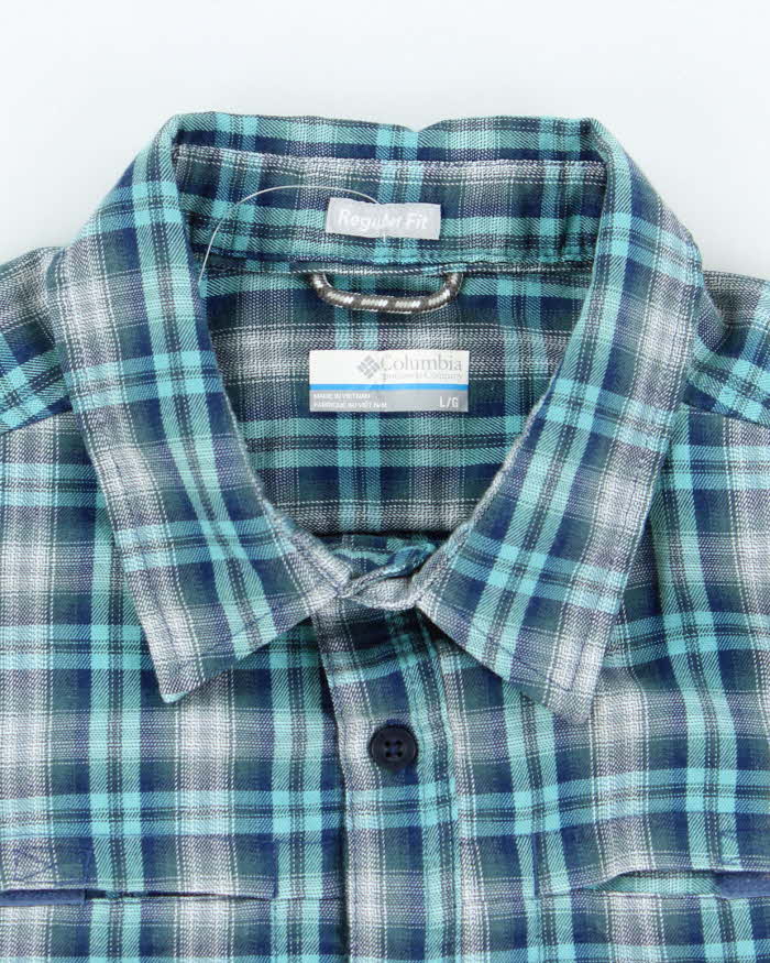 Vintage Columbia Checked Short Sleeve Shirt - L