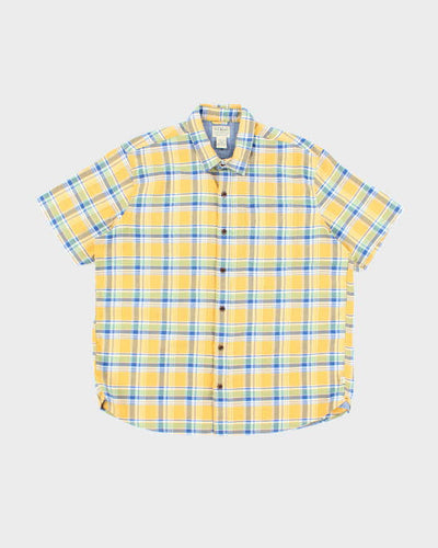 Vintage L.L. Bean Patterned Silk Short Sleeve Shirt - L