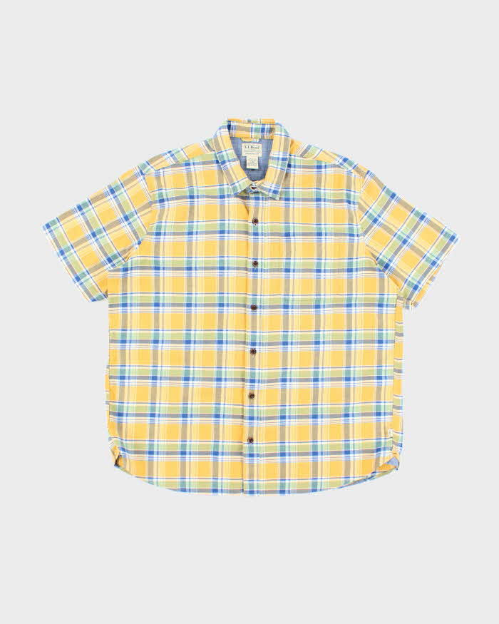 Vintage L.L. Bean Patterned Silk Short Sleeve Shirt - L