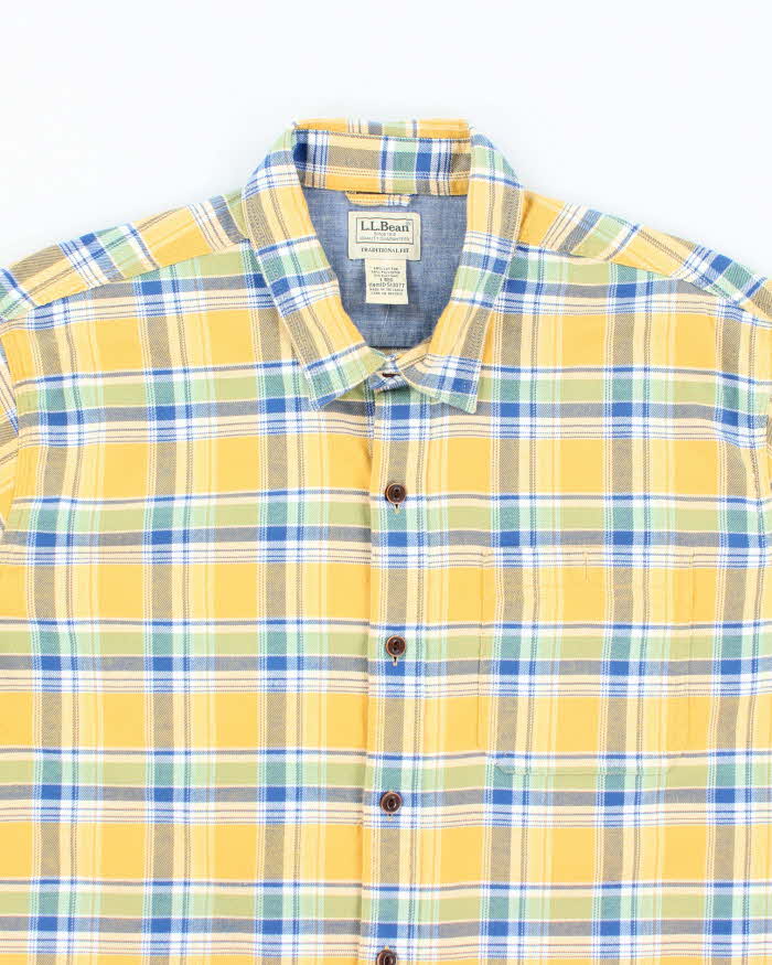 Vintage L.L. Bean Patterned Silk Short Sleeve Shirt - L