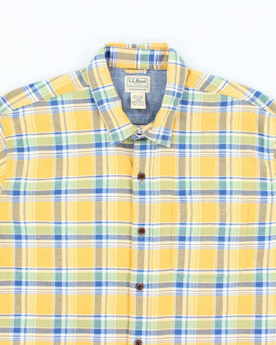 Vintage L.L. Bean Patterned Silk Short Sleeve Shirt - L