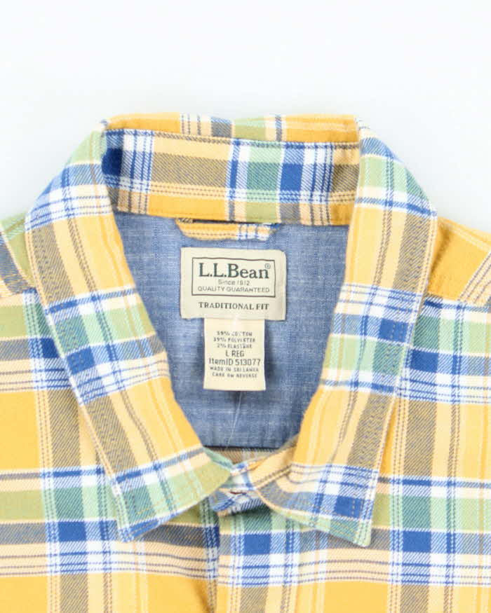 Vintage L.L. Bean Patterned Silk Short Sleeve Shirt - L
