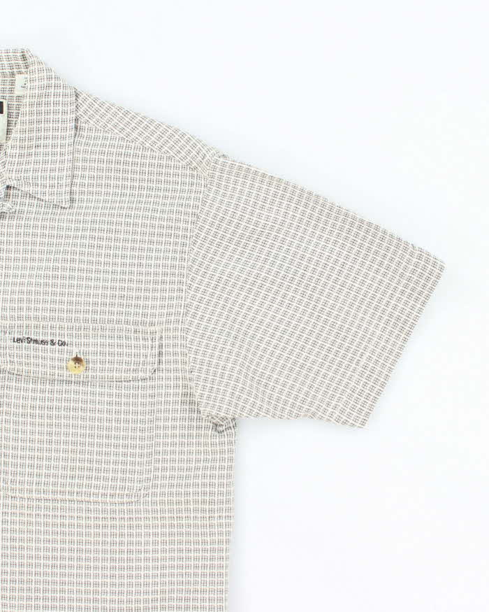 Vintage 90's Levi's Heavyweight Patterned Short Sleeve Shirt - S