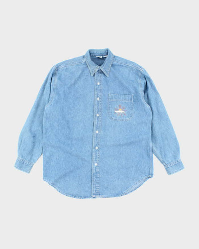 Vintage 90's Disney Winnie the Pooh Embroidered Denim Shirt - M