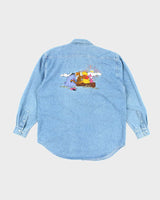 Vintage 90's Disney Winnie the Pooh Embroidered Denim Shirt - M