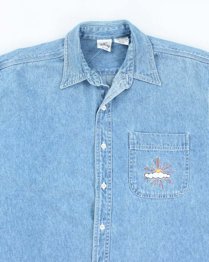 Vintage 90's Disney Winnie the Pooh Embroidered Denim Shirt - M