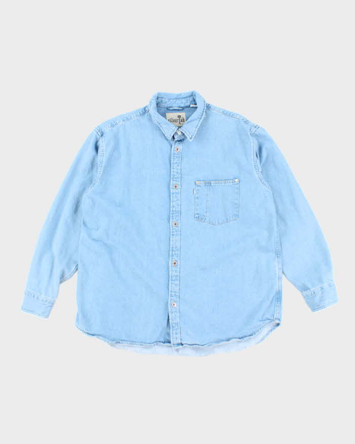 Vintage Levi's Silver Tab Heavyweight Light Wash Denim Shirt - L