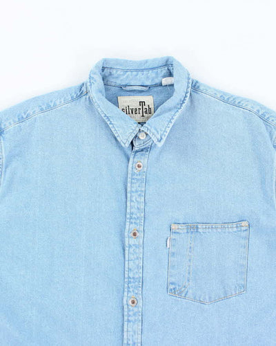 Vintage Levi's Silver Tab Heavyweight Light Wash Denim Shirt - L