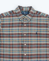 Vintage 2000's Polo Ralph Lauren Patterned Short Sleeve Shirt - M