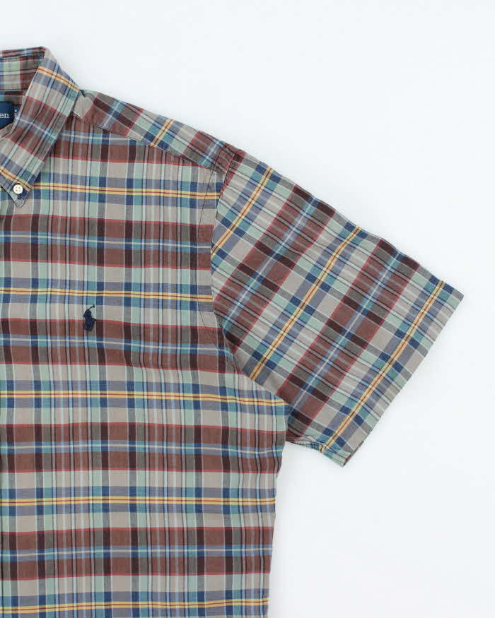 Vintage 2000's Polo Ralph Lauren Patterned Short Sleeve Shirt - M