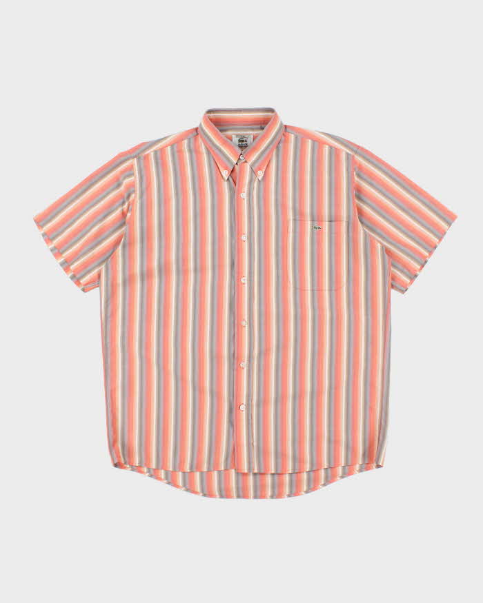 Vintage Lacoste Striped Short Sleeve Shirt - L