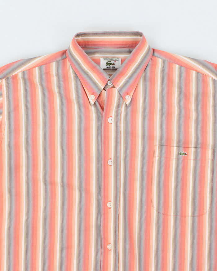 Vintage Lacoste Striped Short Sleeve Shirt - L