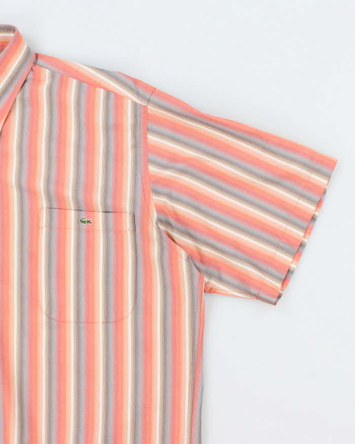 Vintage Lacoste Striped Short Sleeve Shirt - L