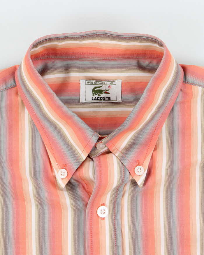 Vintage Lacoste Striped Short Sleeve Shirt - L