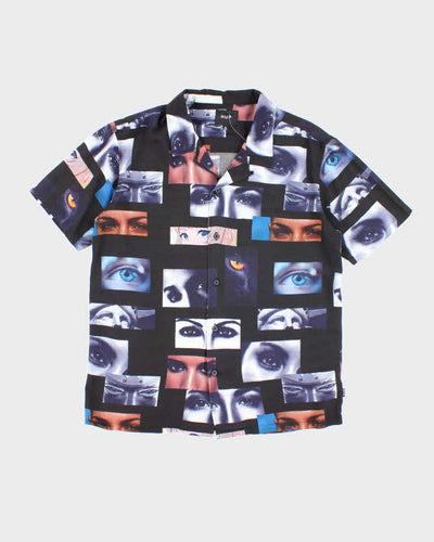 Vintage HUF All Over Print Eyes Hawaiian Shirt - M