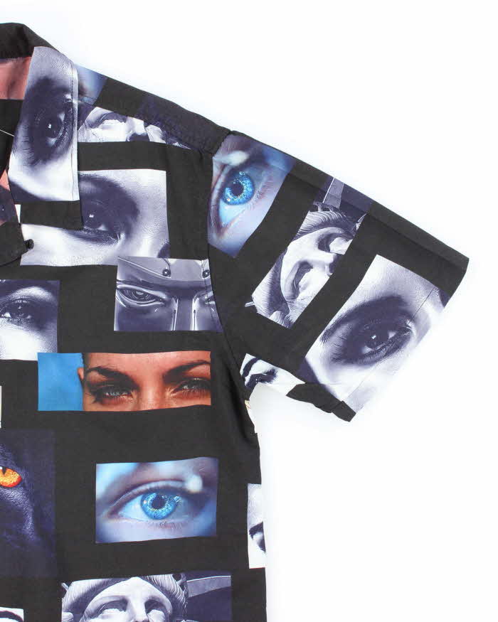 Vintage HUF All Over Print Eyes Hawaiian Shirt - M