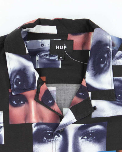 Vintage HUF All Over Print Eyes Hawaiian Shirt - M