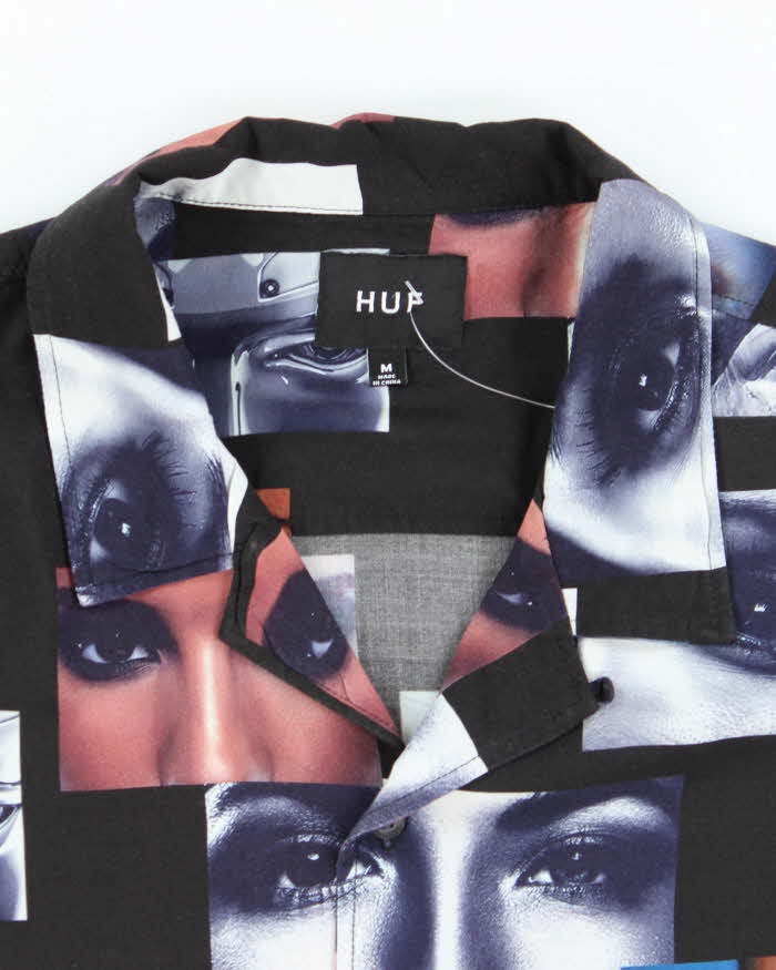 Vintage HUF All Over Print Eyes Hawaiian Shirt - M