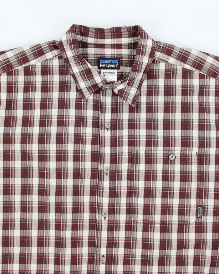 Vintage Patagonia Seersucker Check Short Sleeve Shirt - L