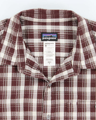 Vintage Patagonia Seersucker Check Short Sleeve Shirt - L
