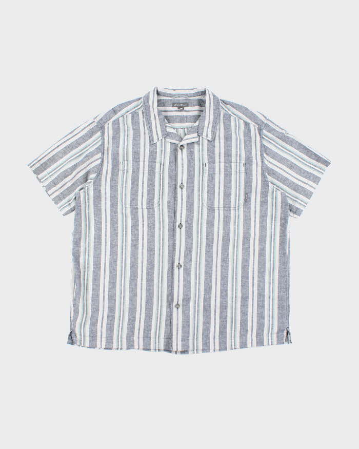 Vintage Eddie Bauer Stripe Short Sleeve Shirt - XL
