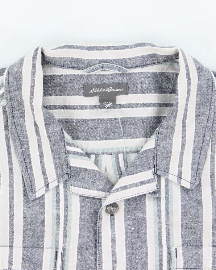 Vintage Eddie Bauer Stripe Short Sleeve Shirt - XL